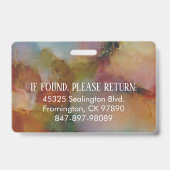 Medica Foto ID Floral Abstract Badge (Achterkant)