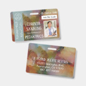 Medica Foto ID Floral Abstract Badge (Voor- en achterkant)