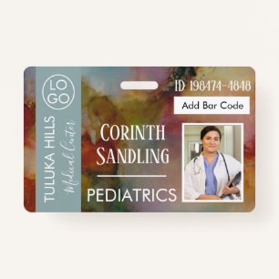 Medica Foto ID Floral Abstract Badge