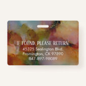 Medica Foto ID Floral Abstract Badge (Achterkant)