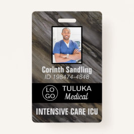 Medica Foto ID Grey Brown Black Inks Badge