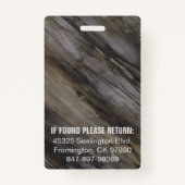 Medica Foto ID Grey Brown Black Inks Badge (Achterkant)