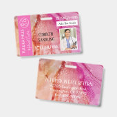 Medica Foto ID  Roze Blends Ink Mix Badge (Voor- en achterkant)