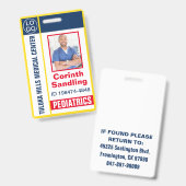 Medica Pasfoto ID Rood Wit en Blauw Badge (Voor- en achterkant)