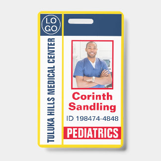 Medica Pasfoto ID Rood Wit en Blauw Badge