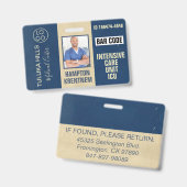 Medica Pasfoto Navy Blauw Badge (Voor- en achterkant)