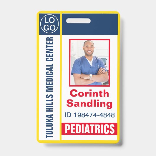 Medica Pasfoto Rood Wit en Blauw Badge (Voorzijde)