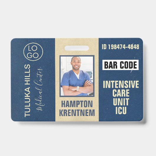 Medica Photo ID Marineblauw Badge (Voorzijde)