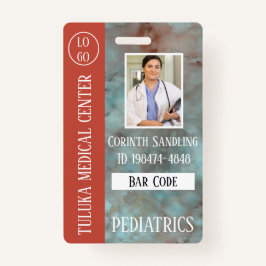 Medica Photo ID Soft Blue Inks Badge