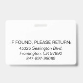 Medica Photo ID Surfs Up Badge (Achterkant)