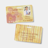 Medica Photo ID Zachte Bloemhartjes Badge (Voor- en achterkant)