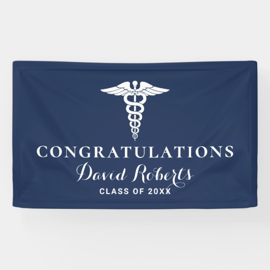 Medical Afstuderen Navy Blue Spandoek (Horizontaal)