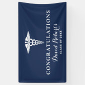 Medical Afstuderen Navy Blue Spandoek (Verticaal)
