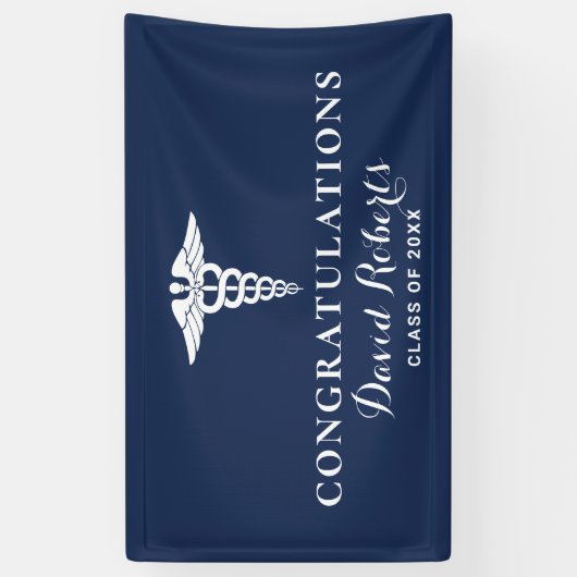Medical Afstuderen Navy Blue Spandoek