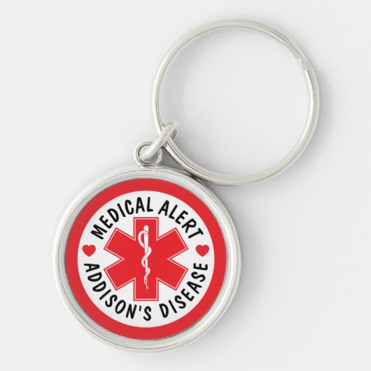Medical Alert Addison's Disease  - Custom Sleutelhanger (Voorkant)