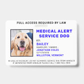 Medical Alert Service Dog Photo ID Badge (Voorkant)