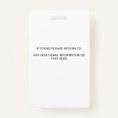 Medical Alert Service Dog Photo ID Badge (Achterkant)