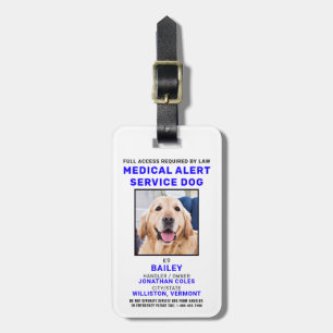 Medical Alert Service Dog Photo ID Badge Bagagelabel