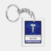 Medical Alert Sleutelhanger Blue - Aanpassen (Voorkant Links)