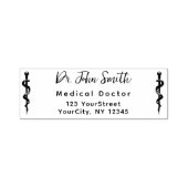 Medical Asclepius Modern Script Return-adres Zelfinktende Stempel (Design)