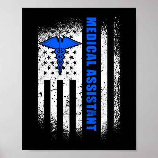 Medical Assistant CMA Patriotic American Flag Poster (Voorkant)