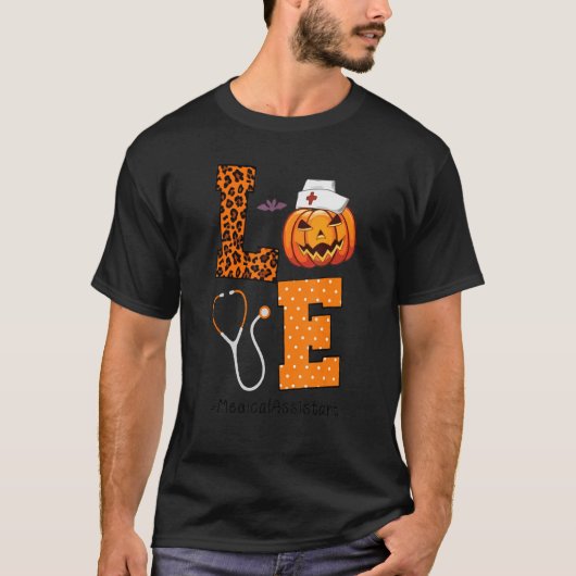 Medical Assistant Love Halloween Nursing Pumpkin S T-shirt (Voorkant)