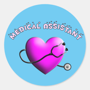 Medical Assistant PINK HEART Ronde Sticker