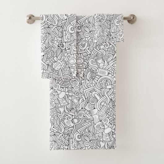 Medical B&W-patroon Bad Handdoek (Insitu)