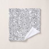 Medical B&W-patroon Bad Handdoek (Wasdoekje)