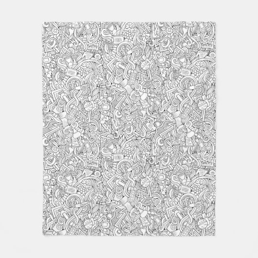 Medical B&W-patroon Fleece Deken (Voorkant)