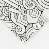 Medical B&W-patroon Fleece Deken (Hoek)