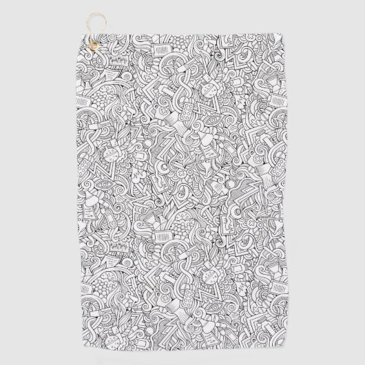 Medical B&W-patroon Golfhanddoek (Voorkant)