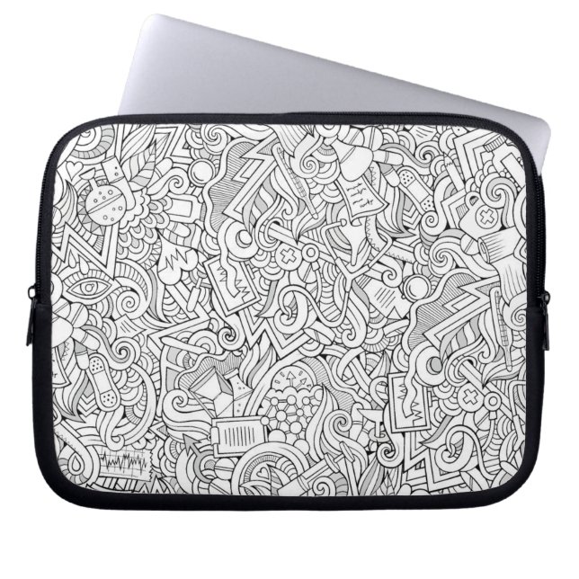 Medical B&W-patroon Laptop Sleeve (Voorkant)