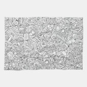 Medical B&W-patroon Theedoek (Horizontaal)