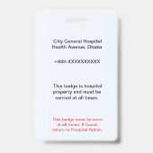 Medical Badge | Surgical Staff – Hospital ID (Achterkant)