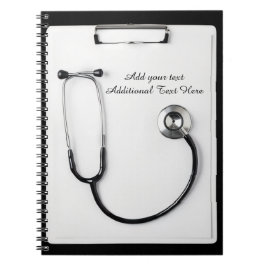 Medical Black Stethoscope Logo clipboard Notitieboek