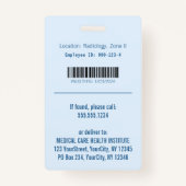 Medical Blue Caduceus Hermes Rod Foto-ID Badge (Achterkant)