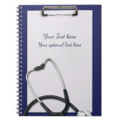 Medical Blue Cliboard met Stethoscoop Notitieboek (Voorkant)