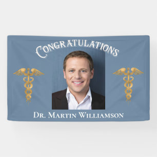 Medical Blue Doctor Nurse Dentist Photo Afstuderen Spandoek