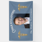 Medical Blue Doctor Nurse Dentist Photo Afstuderen Spandoek (Verticaal)