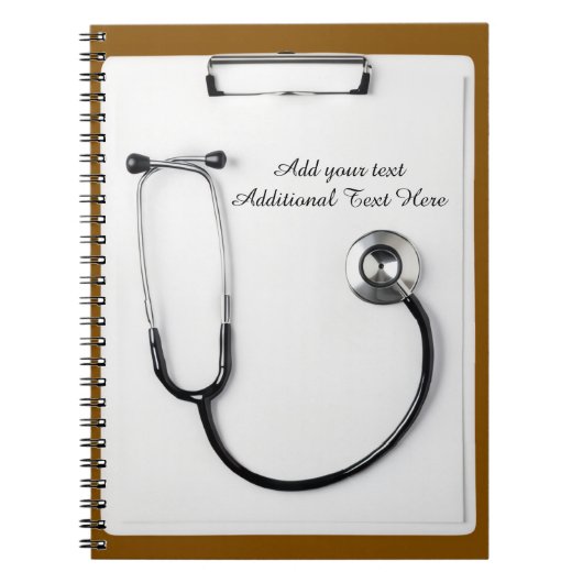 Medical Brown Stethoscope Logo clipboard Notitieboek (Voorkant)