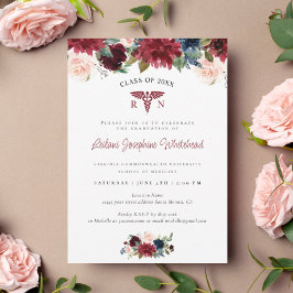 Medical Burgundy Red Floral Gradual Party