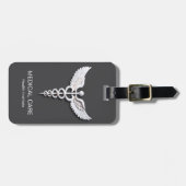 Medical Caduceus Clean White Gedetailleerd Warm Gr Bagagelabel (Voorkant horizontaal)