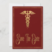 Medical Caduceus Doctor Nurse Red Save Date Save The Date (Voorkant)