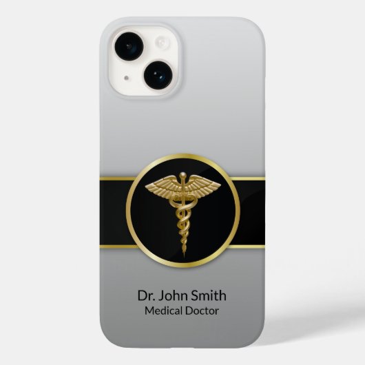 Medical Caduceus Gold Professional Case-Mate iPhone Case (Achterkant)