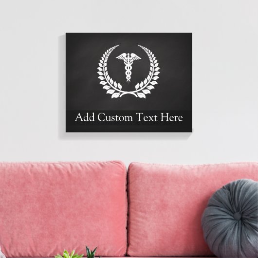 Medical Caduceus Laurel Canvas Afdruk (Insitu (Woonkamer))