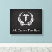 Medical Caduceus Laurel Canvas Afdruk (Insitu (Houten vloer))