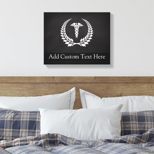 Medical Caduceus Laurel Canvas Afdruk (Insitu (Slaapkamer))