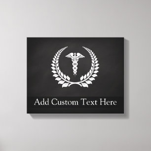 Medical Caduceus Laurel Canvas Afdruk