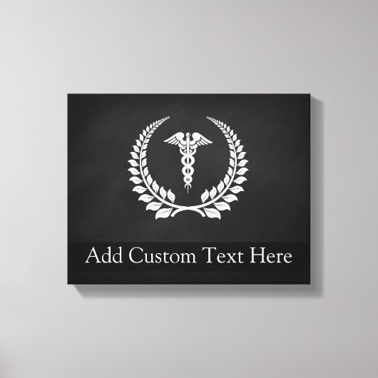Medical Caduceus Laurel Canvas Afdruk (Voorkant)